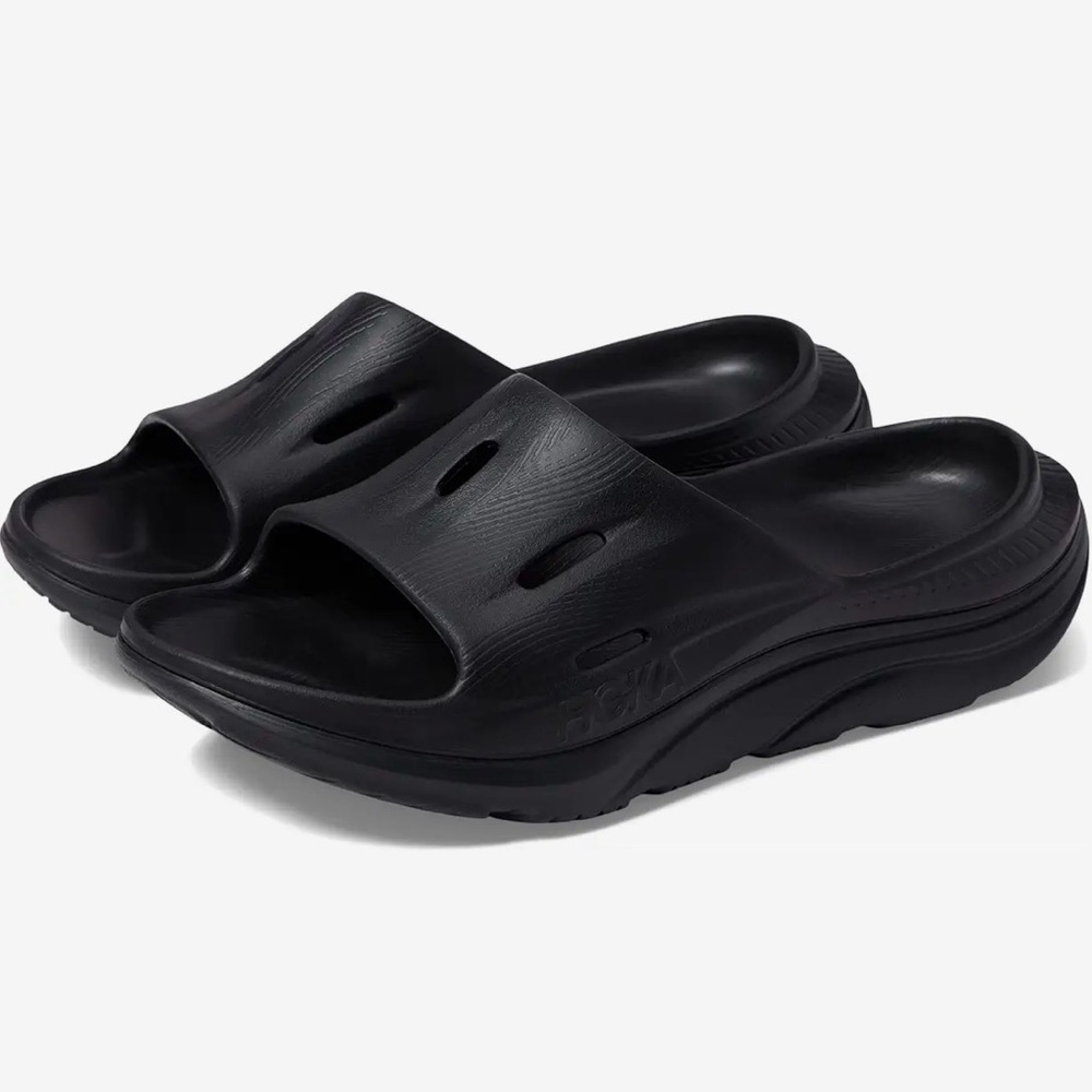 Hoka Black Slides Sandals